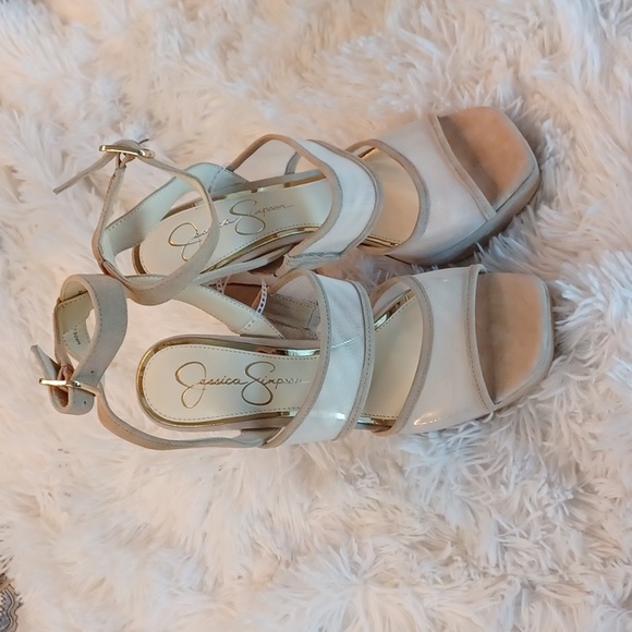 JESSICA SIMPSON DRIXI Platform Flare Heel Sexy Mesh Sandals Multi Sizes NEW - Picture 5 of 14